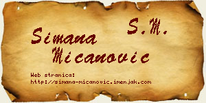 Simana Mićanović vizit kartica